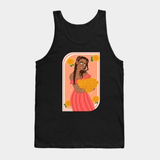 Marigold Flower Girl Tank Top